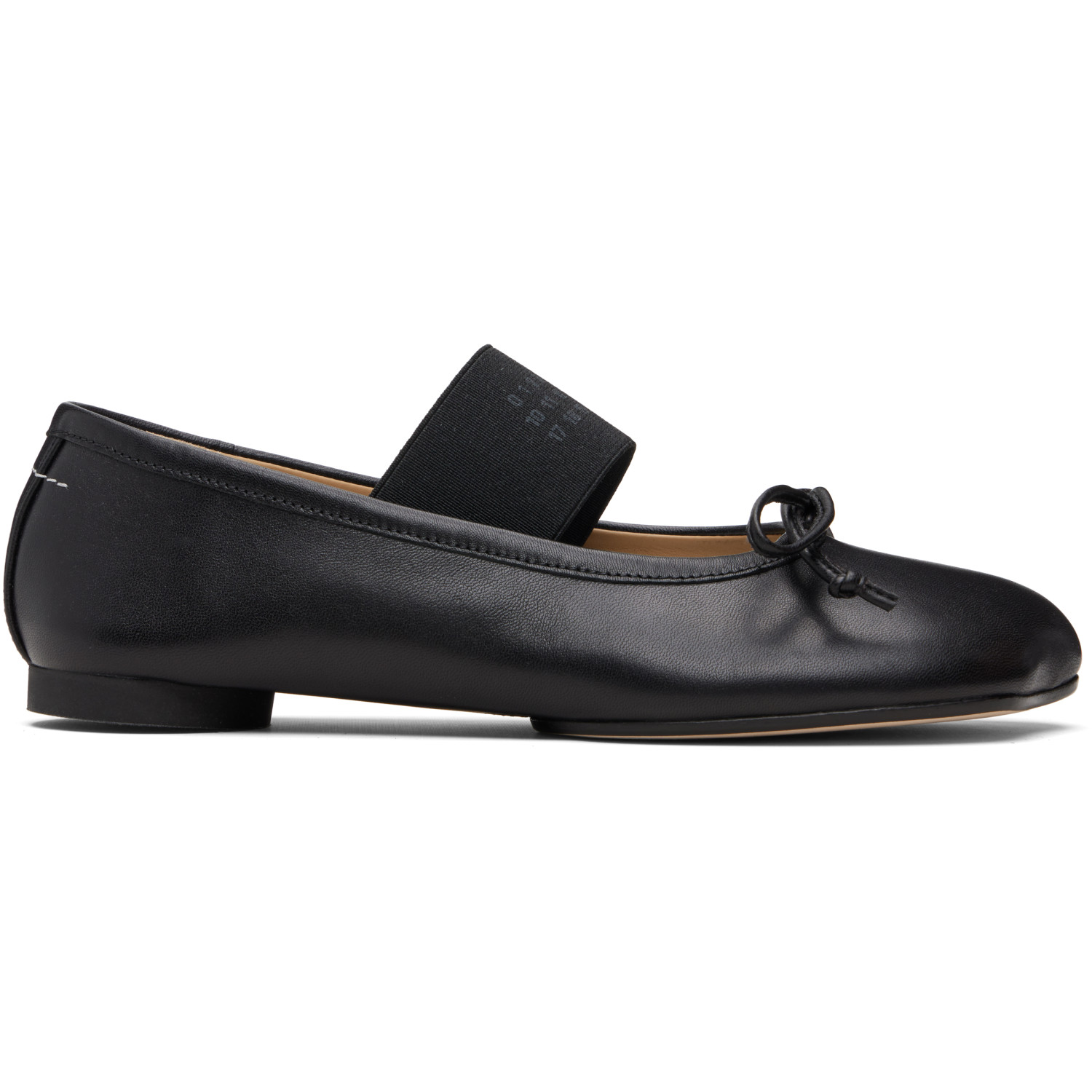 MM6 Maison Margiela Black Anatomic Numeric Ballerina Flats