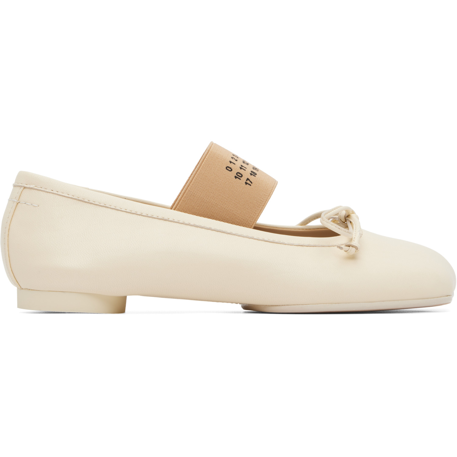 MM6 Maison Margiela Off-White Anatomic Numeric Ballerina Flats