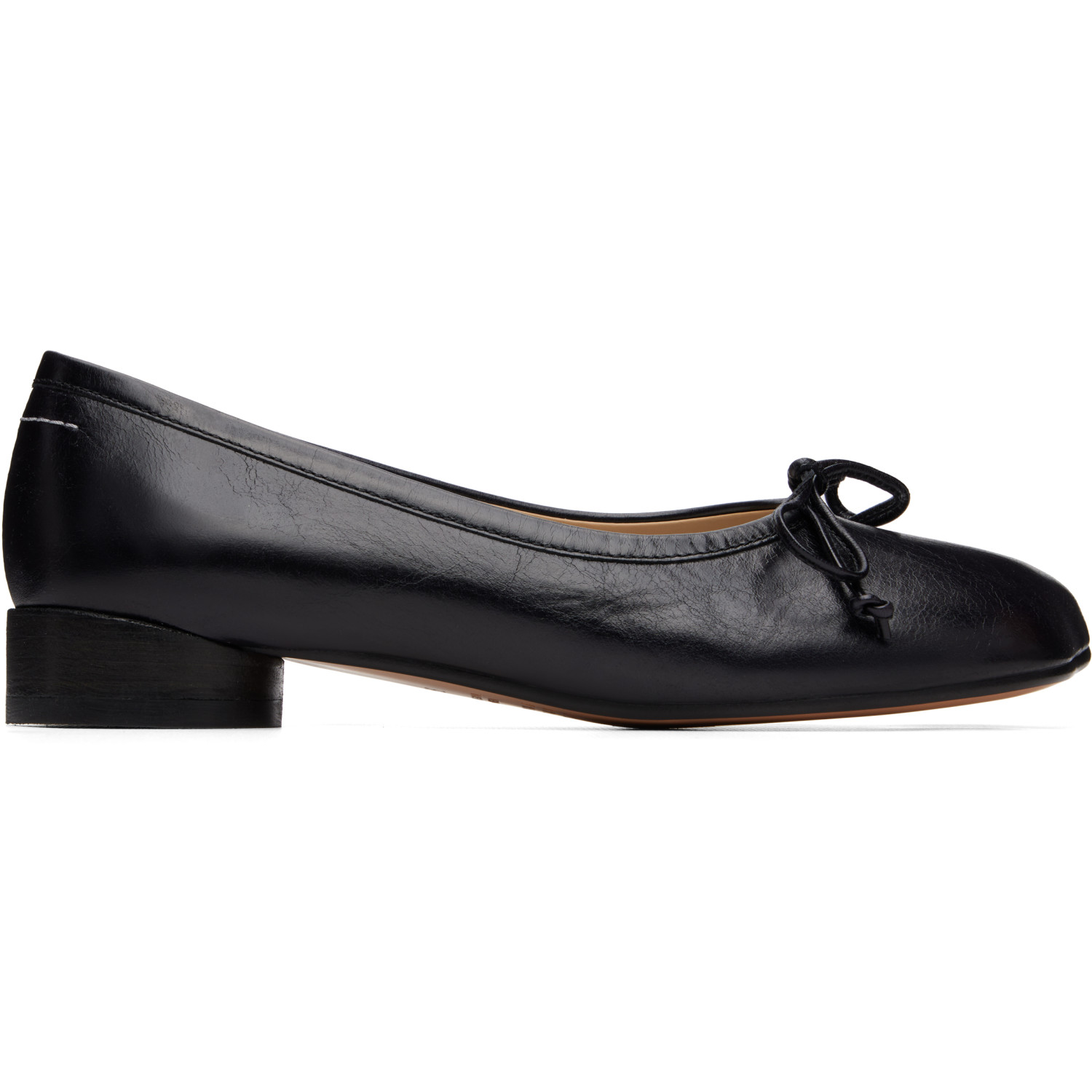 MM6 Maison Margiela Black Anatomic Numeric Ballerina Flats
