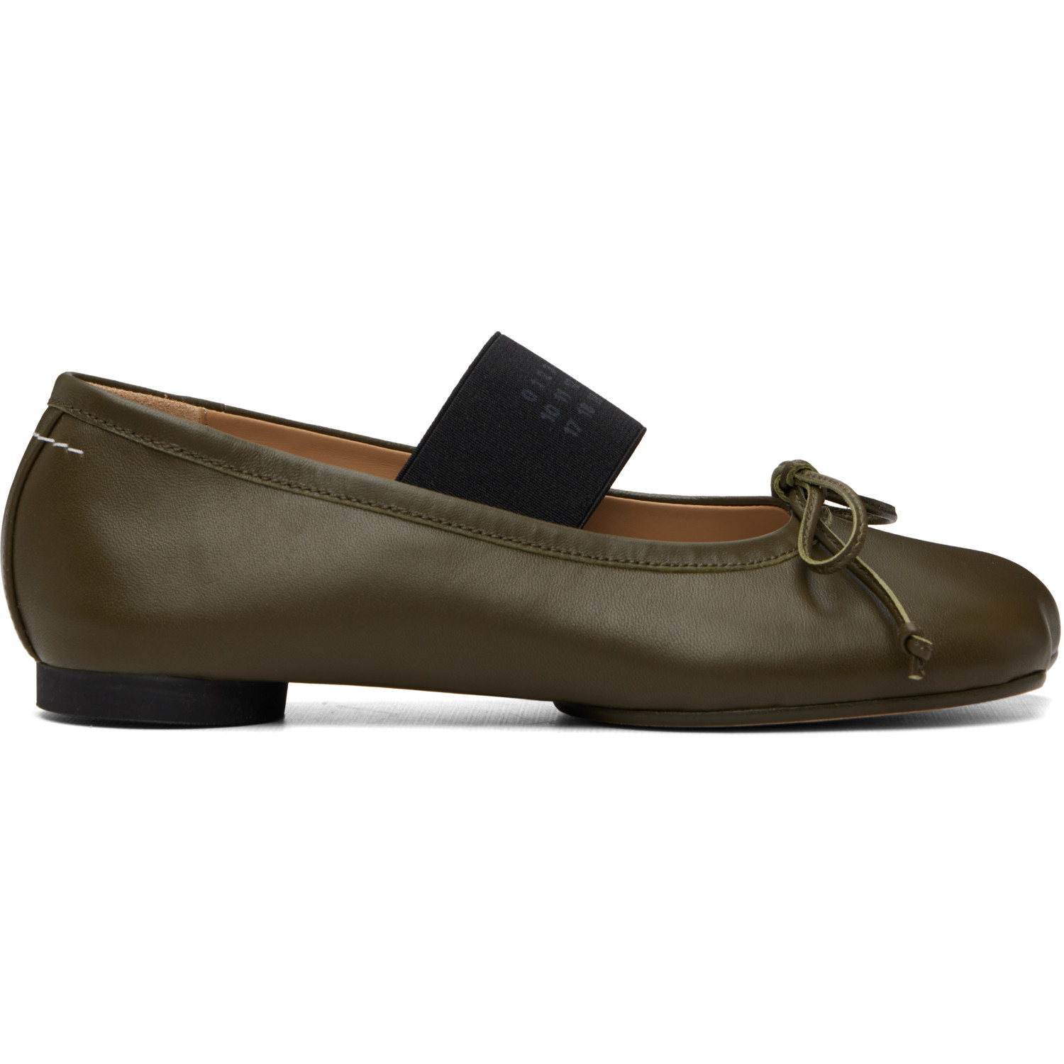 MM6 Maison Margiela Khaki Anatomic Numeric Ballerina Flats