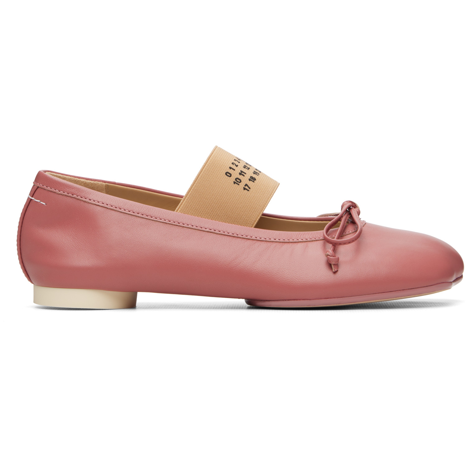 MM6 Maison Margiela Pink Anatomic Numeric Ballerina Flats