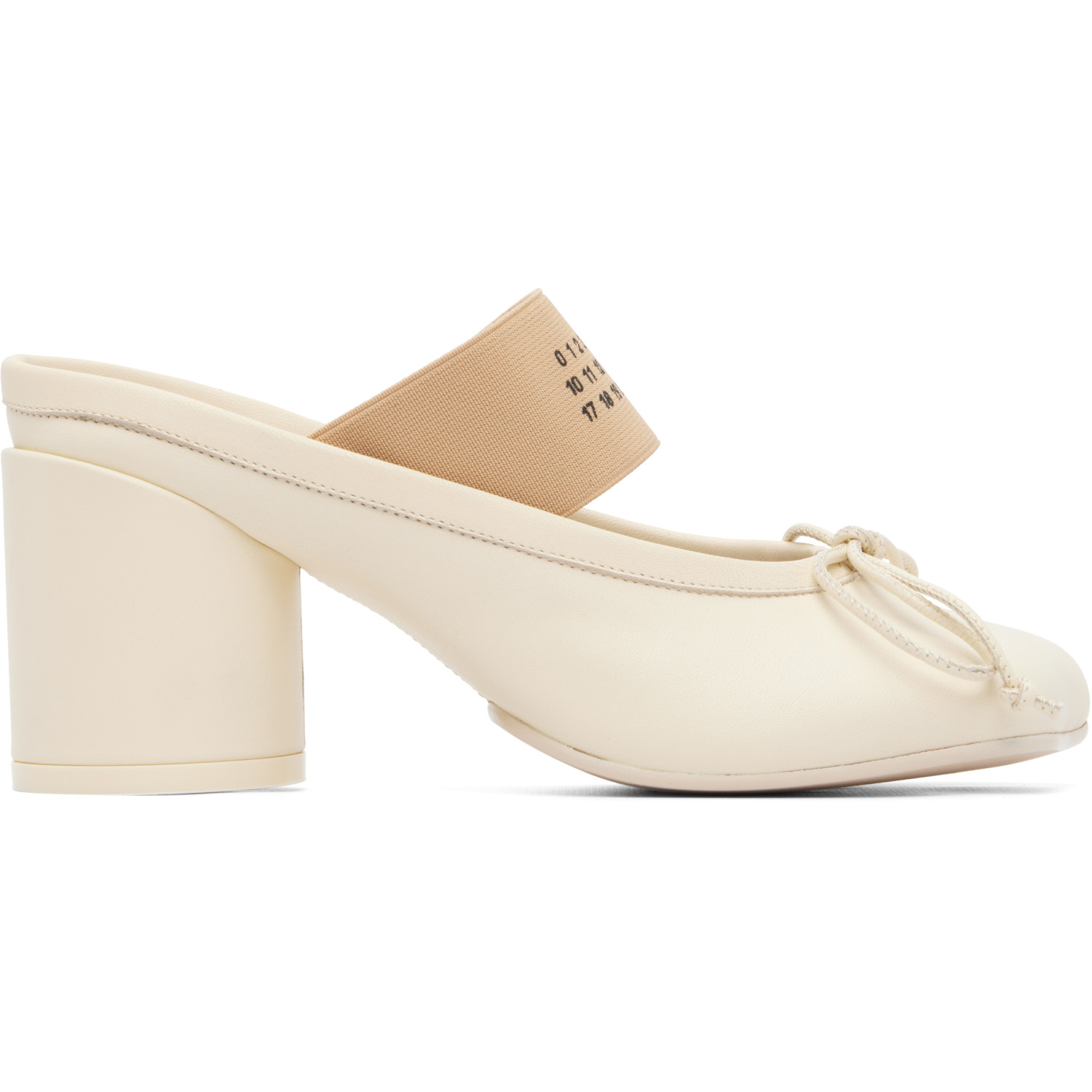 MM6 Maison Margiela Off-White Anatomic Numeric Heels