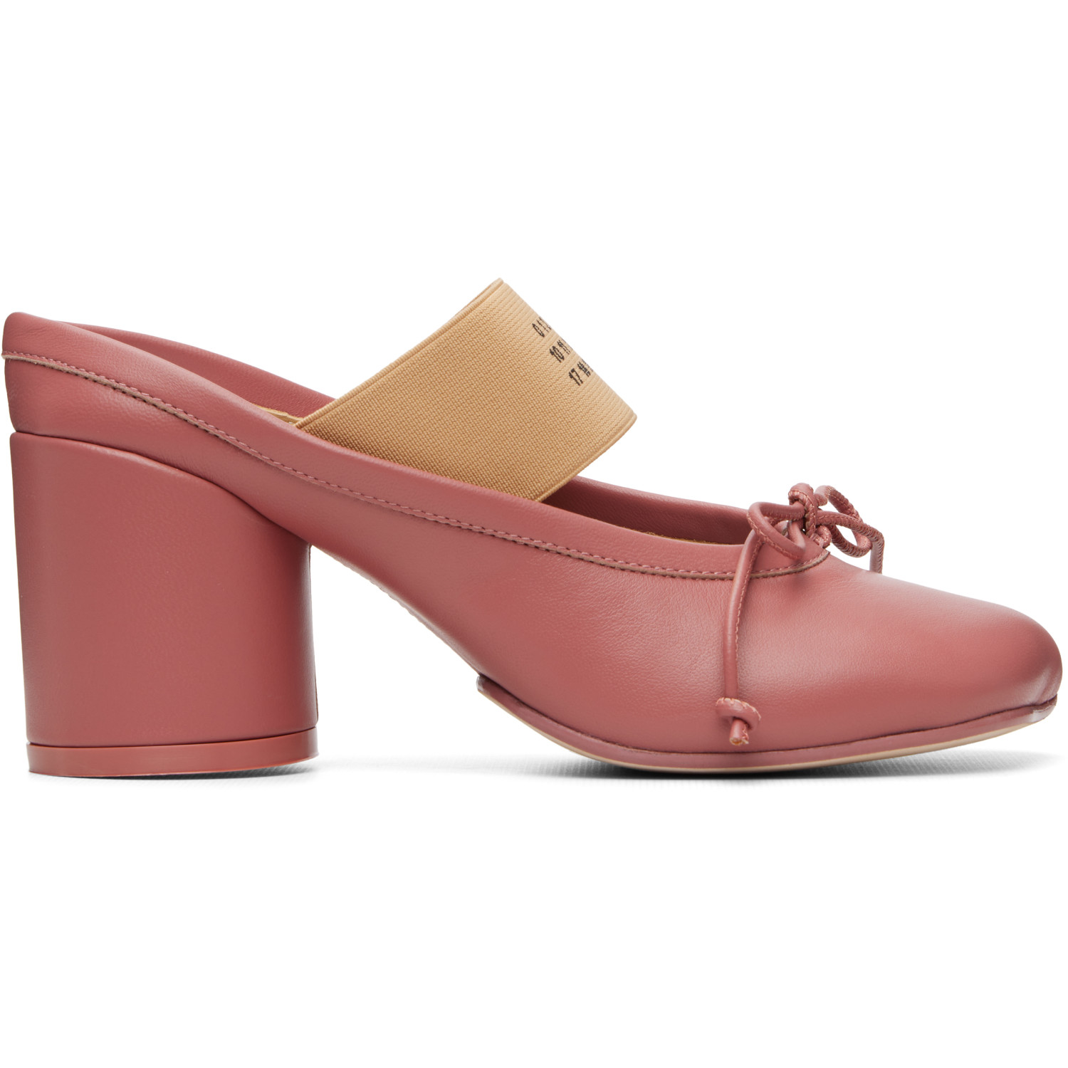 MM6 Maison Margiela Pink Anatomic Numeric Mule Heels