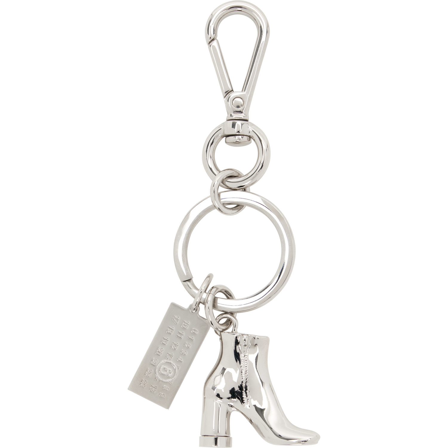 MM6 Maison Margiela Silver Anatomic Boot Charm Keychain