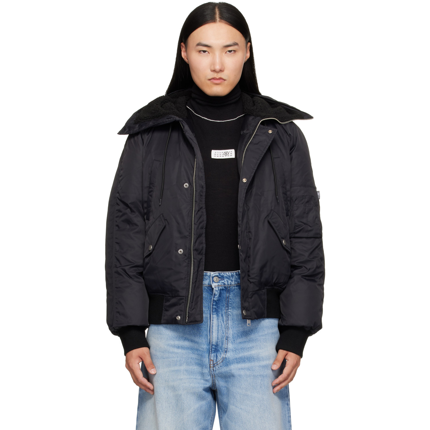 MM6 Maison Margiela Black Sports Down Bomber Jacket