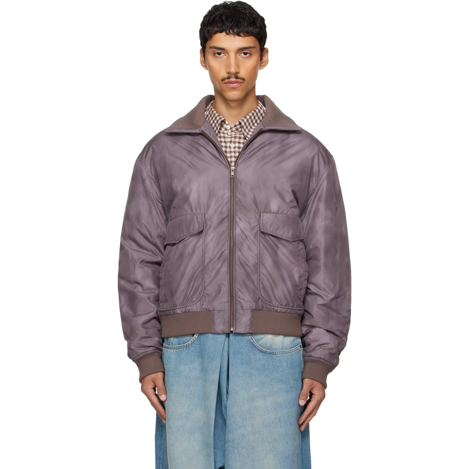 MM6 Maison Margiela Brown Sports Bomber Jacket