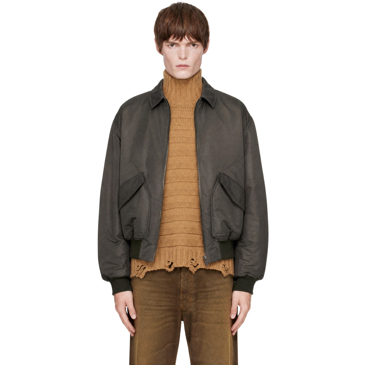 MM6 Maison Margiela Gray Padded Bomber Jacket