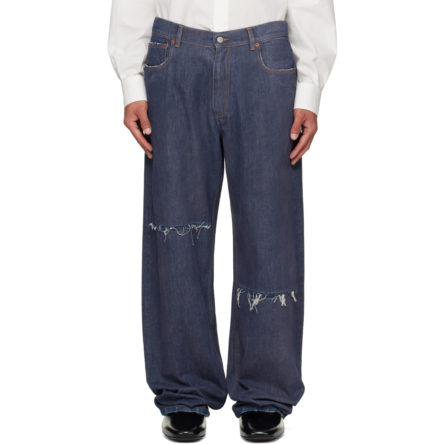 MM6 Maison Margiela Navy Wide-Leg jeans