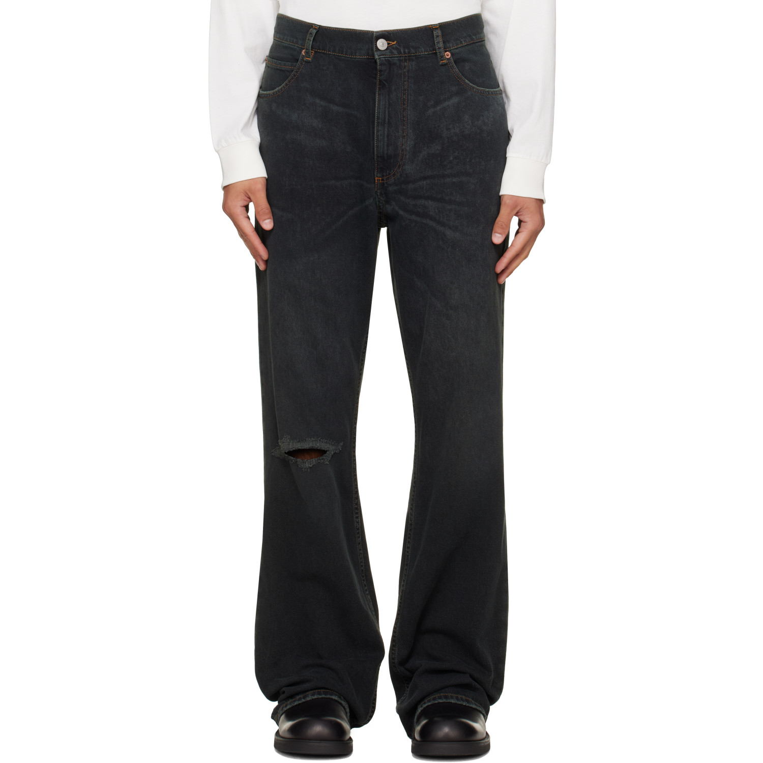 MM6 Maison Margiela Navy Straight-Leg Jeans