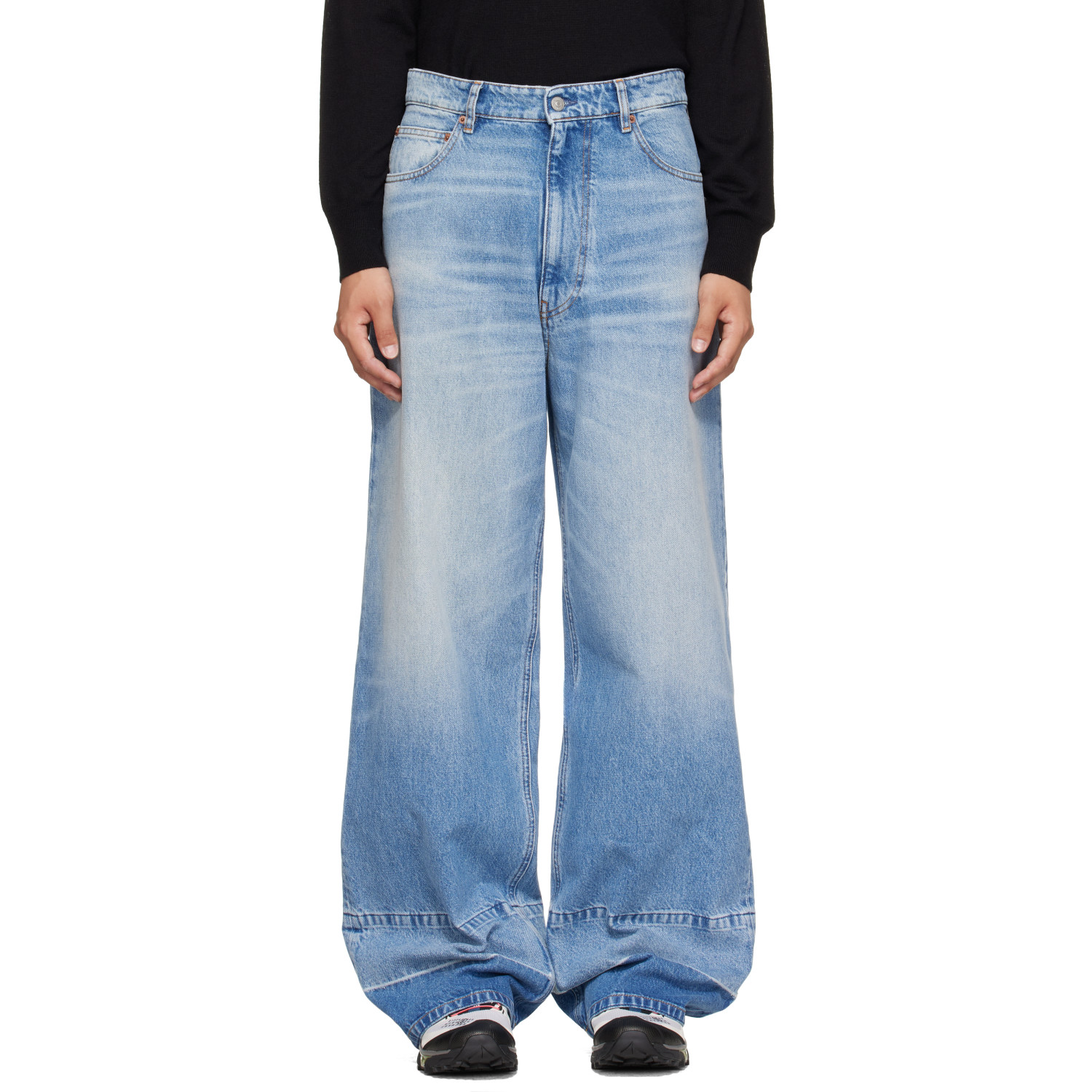 MM6 Maison Margiela Blue Wide-Leg Jeans