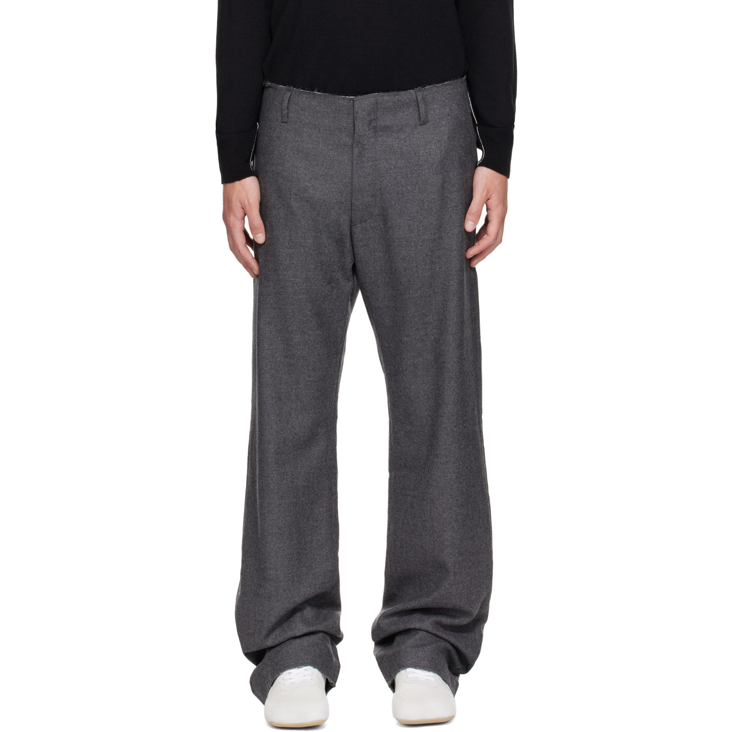 MM6 Maison Margiela Gray Pleated Cotton Wool Trousers
