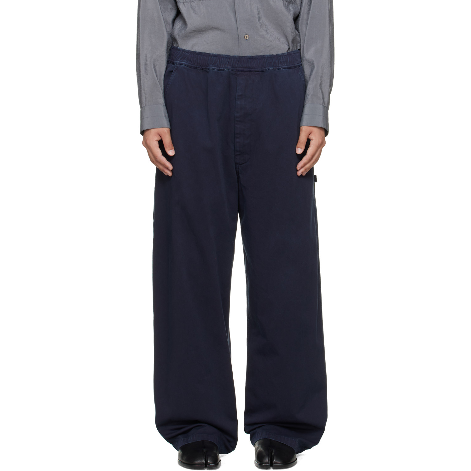 MM6 Maison Margiela Navy Cotton Twill Trousers