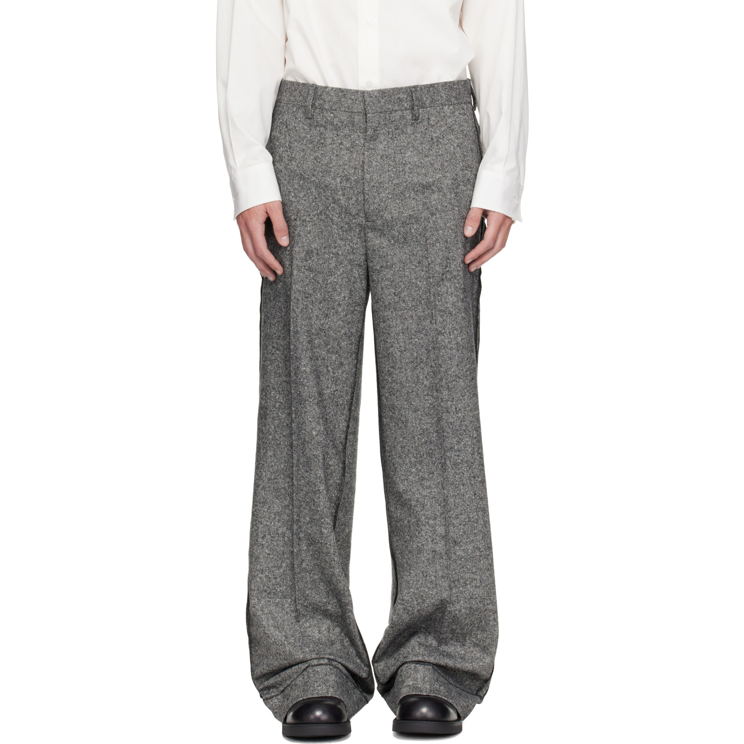 MM6 Maison Margiela Gray Exposed Seam Wool Trousers