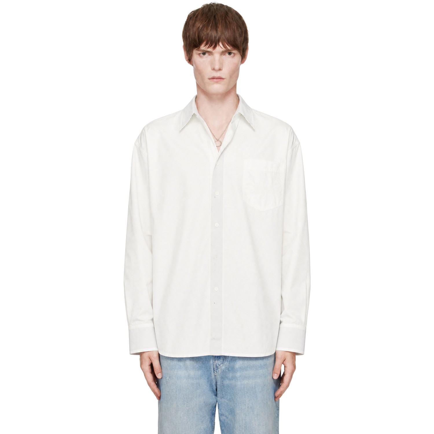 MM6 Maison Margiela White Cotton Poplin Shirt