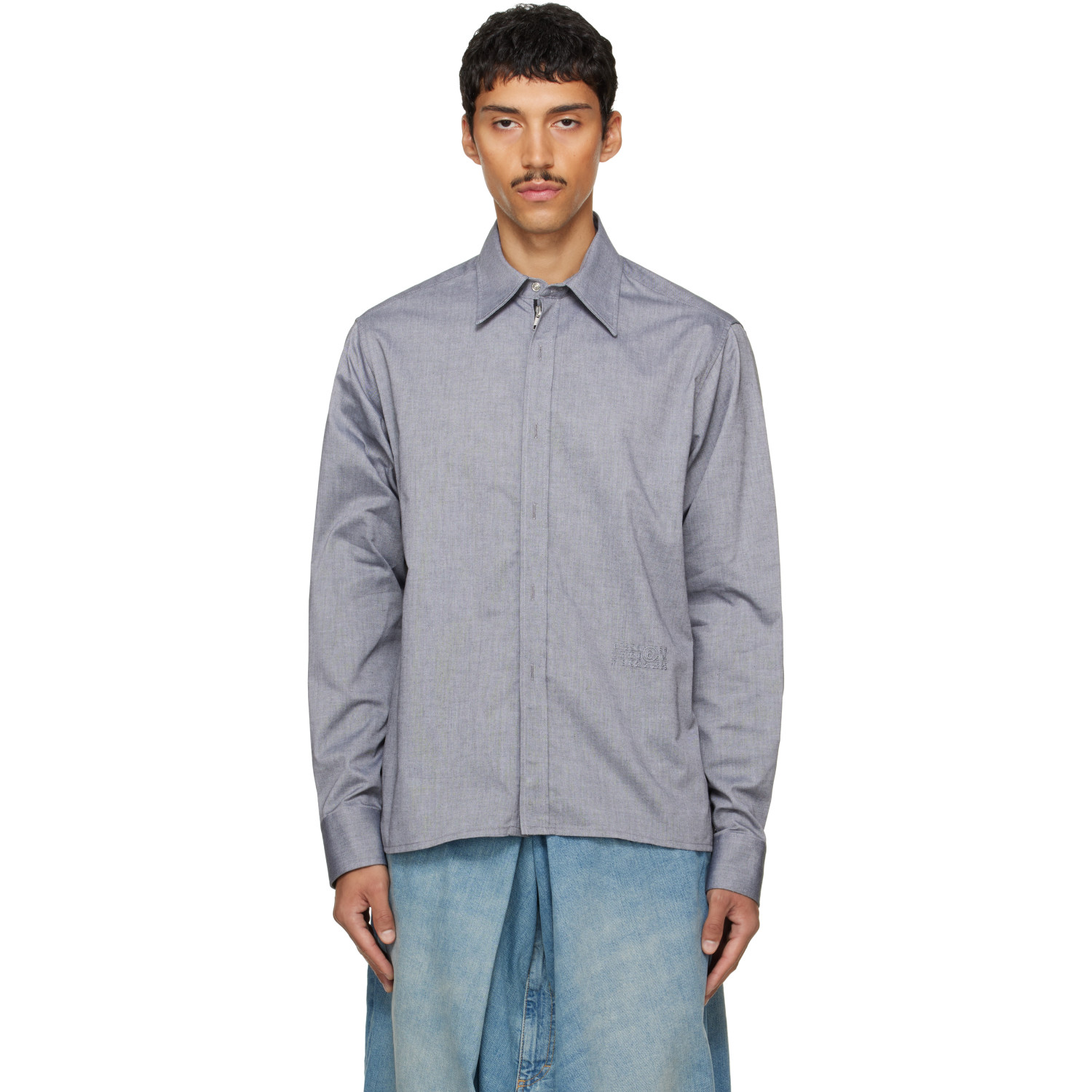 MM6 Maison Margiela Gray Long-Sleeved Shirt