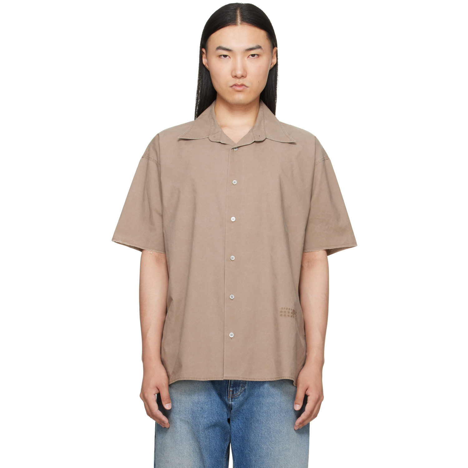 MM6 Maison Margiela Taupe Short-Sleeved Shirt