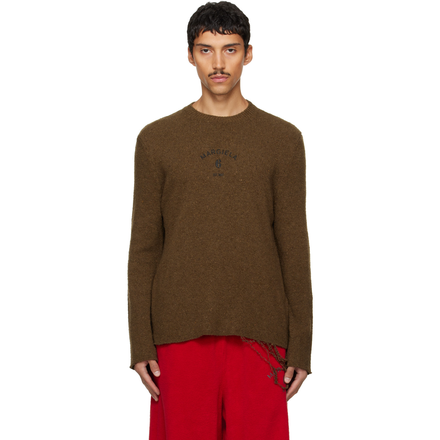 MM6 Maison Margiela Khaki Wool Blend Sweater