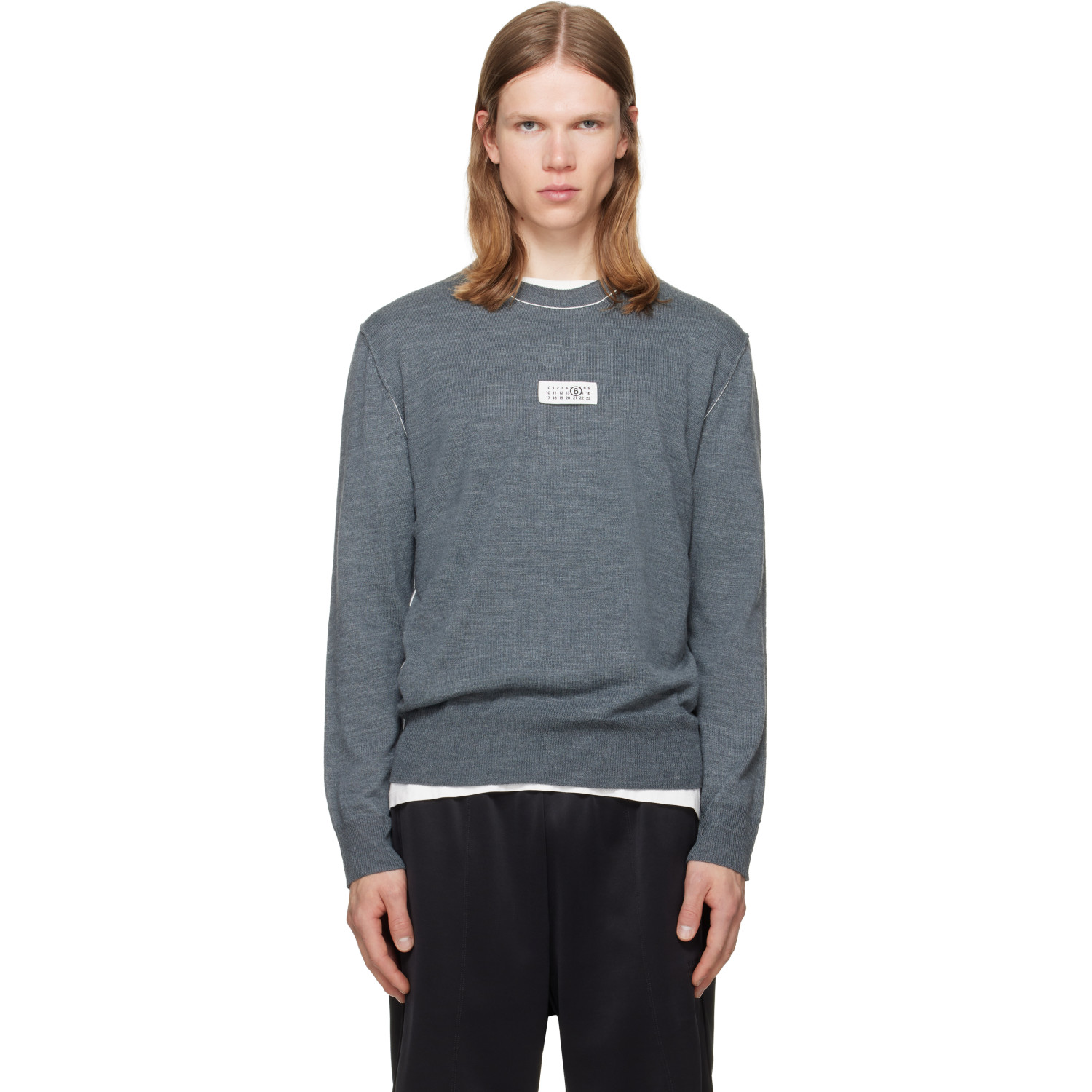 MM6 Maison Margiela Gray Wool Sweater