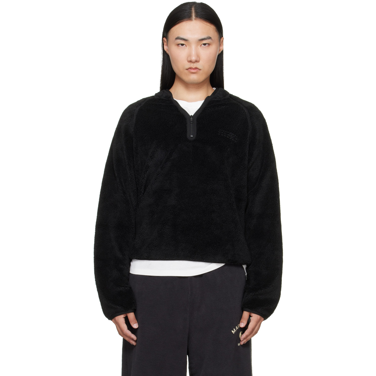 MM6 Maison Margiela Black Teddy Fleece Sweatshirt