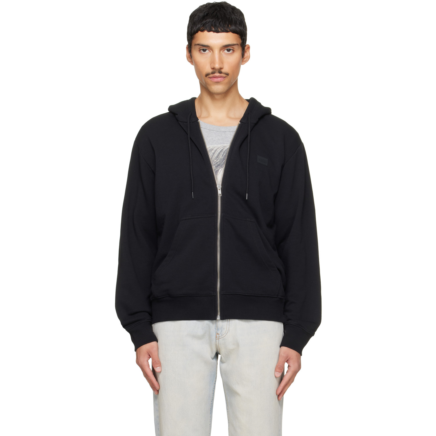 MM6 Maison Margiela Black Rubber Patch Hoodie