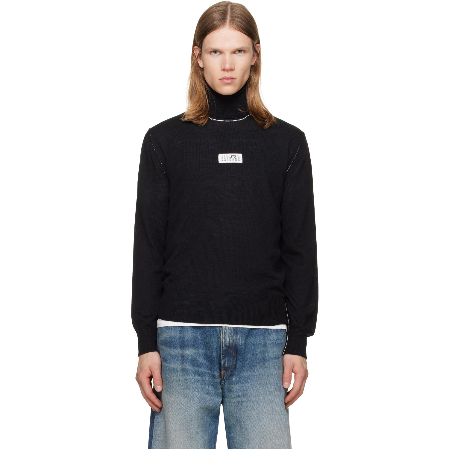 MM6 Maison Margiela Black Wool Turtleneck