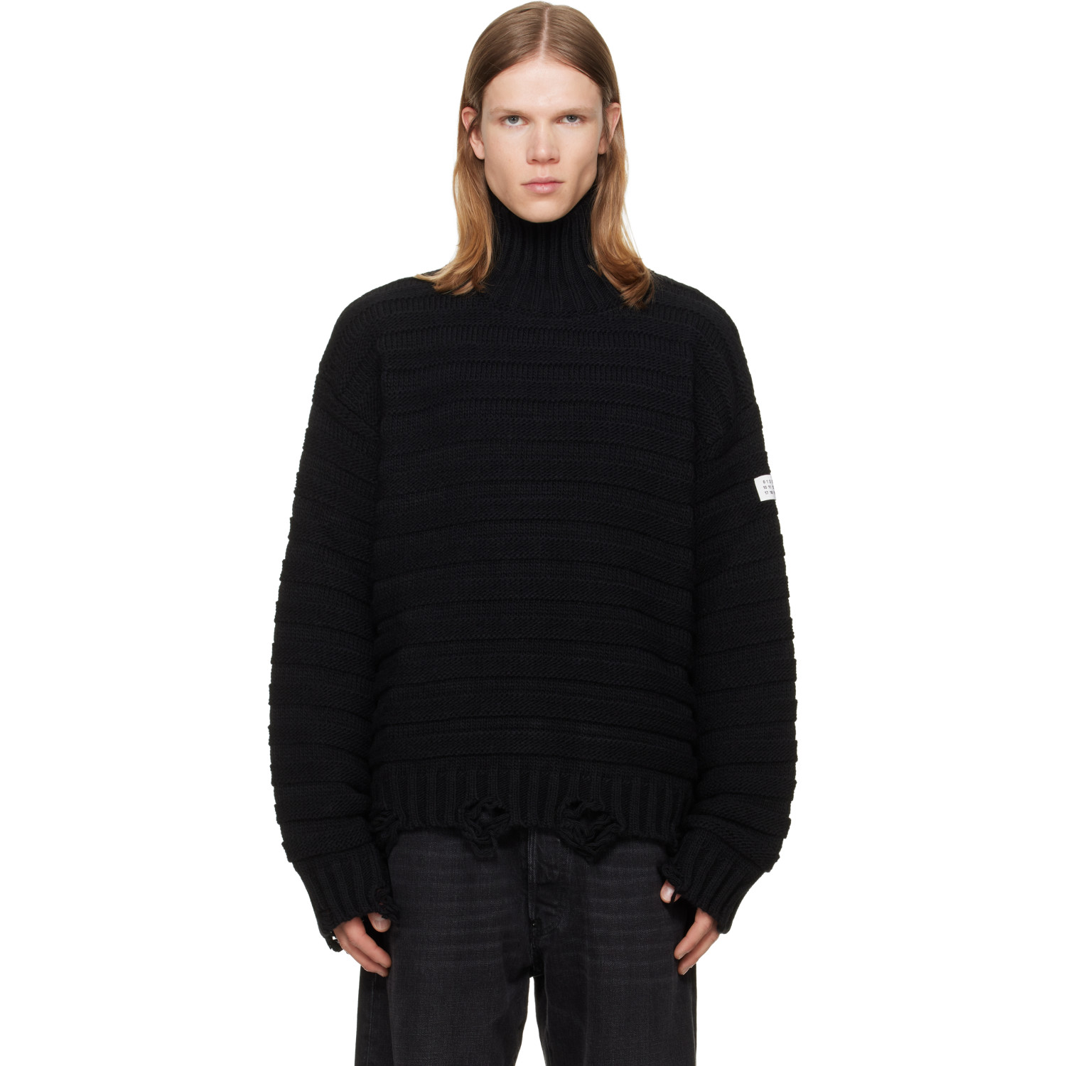 MM6 Maison Margiela Black Wool Turtleneck