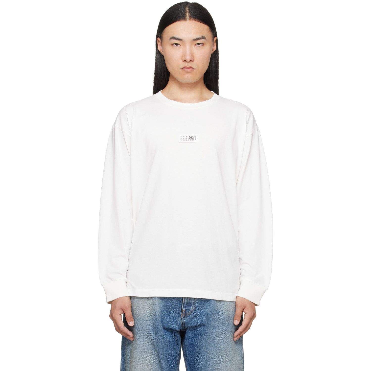 MM6 Maison Margiela White Long-Sleeved T-shirt