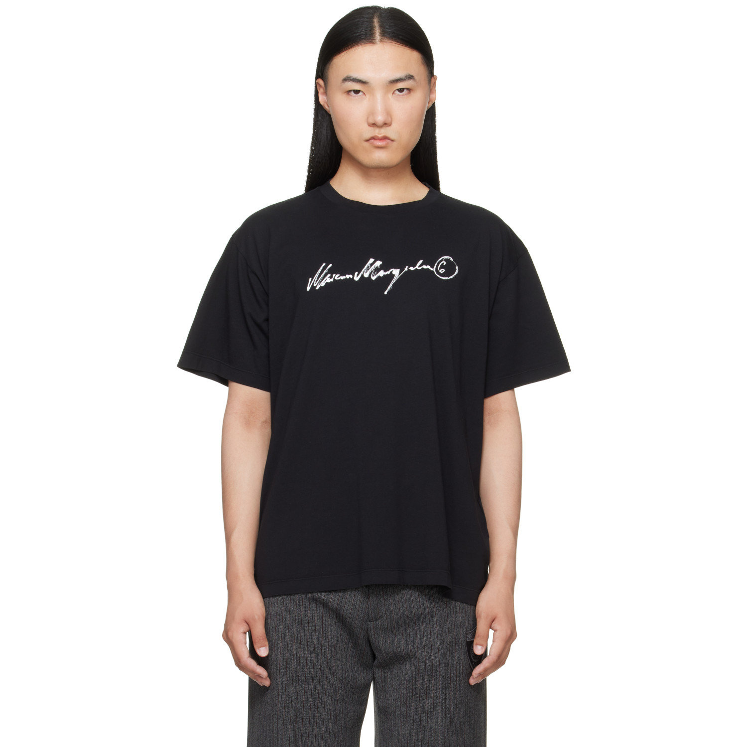 MM6 Maison Margiela Black Overdyed Jersey T-shirt