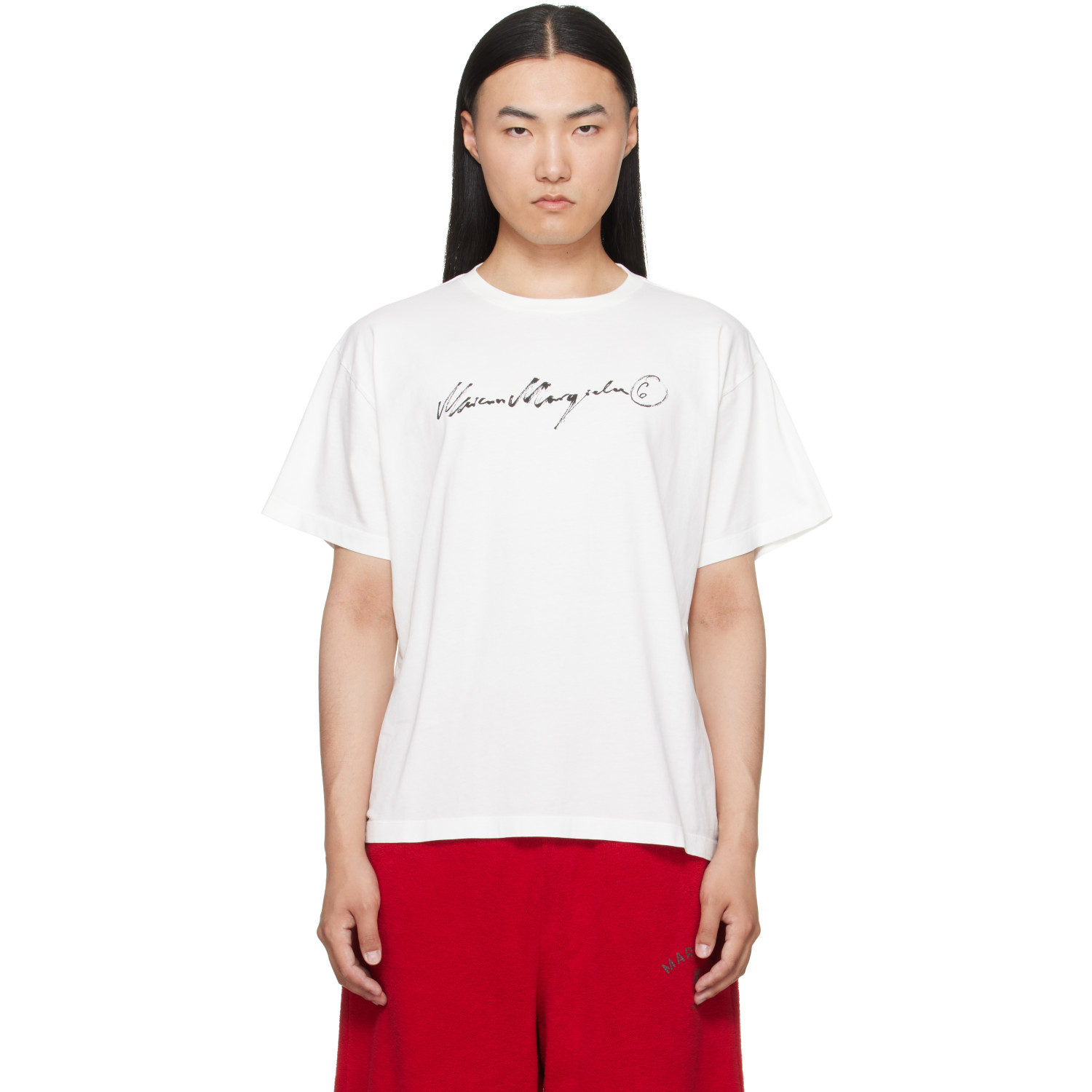 MM6 Maison Margiela Off-White Overdyed Jersey T-shirt