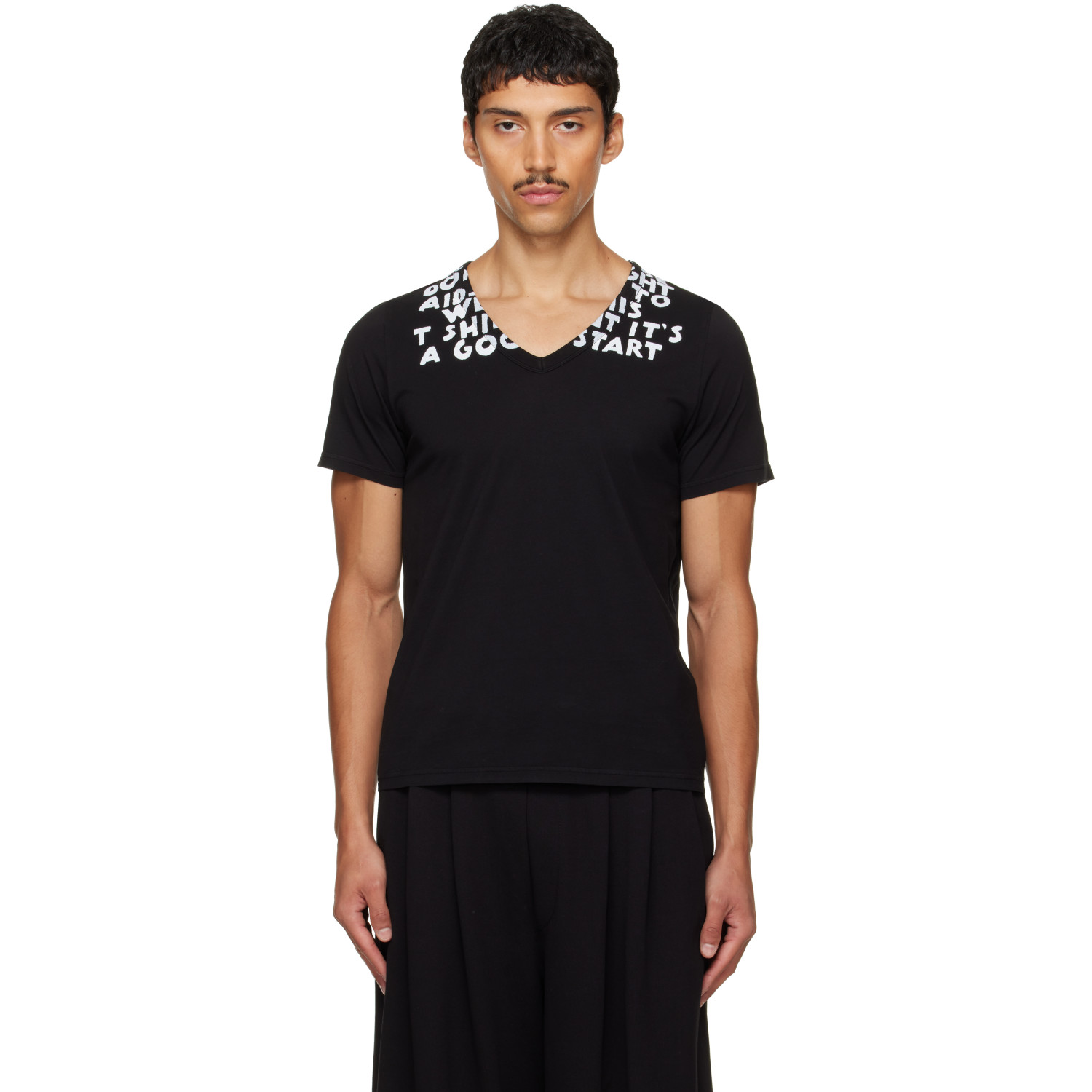 MM6 Maison Margiela Black SIDA Print T-shirt
