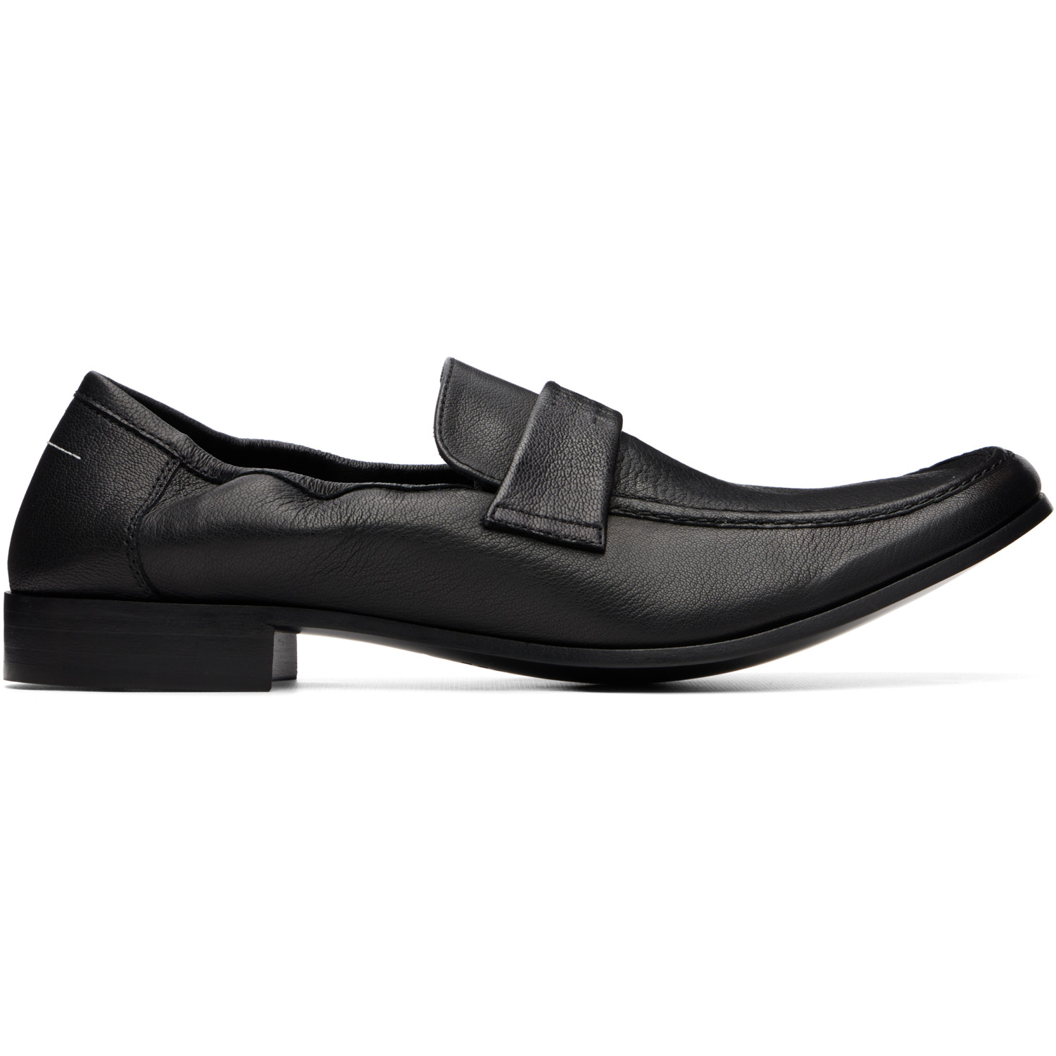 MM6 Maison Margiela Black Leather Swing Toe Loafers
