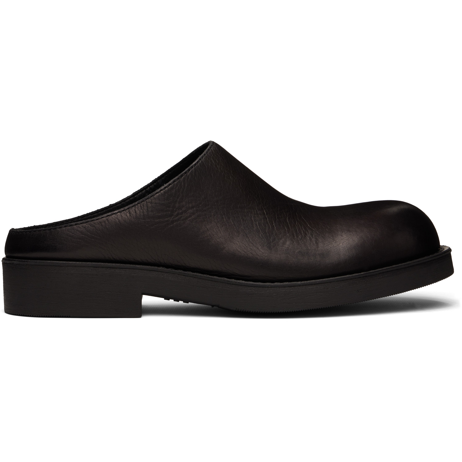 MM6 Maison Margiela Black Leather Biker Mule Loafers