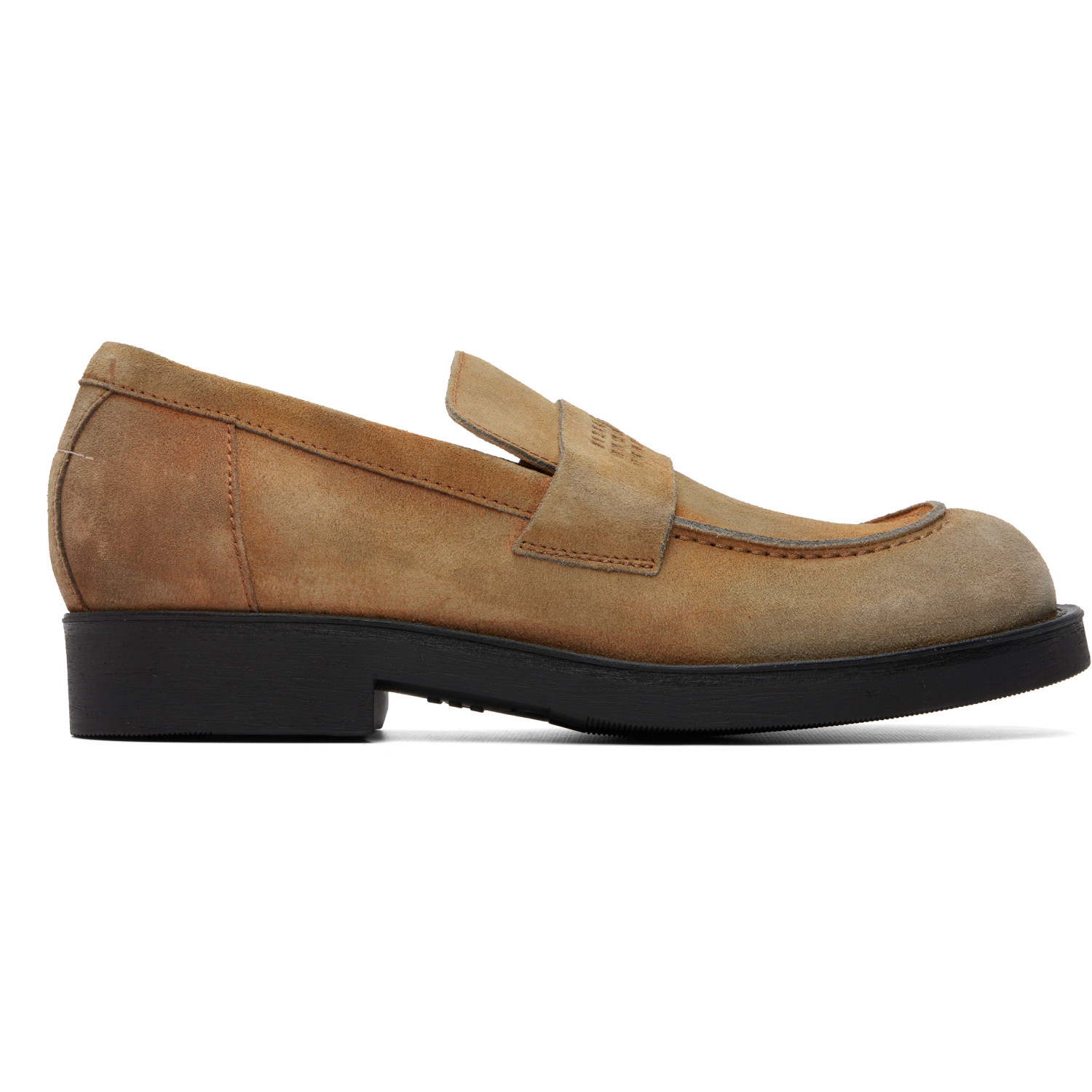 MM6 Maison Margiela Beige Washed Suede Biker Loafers