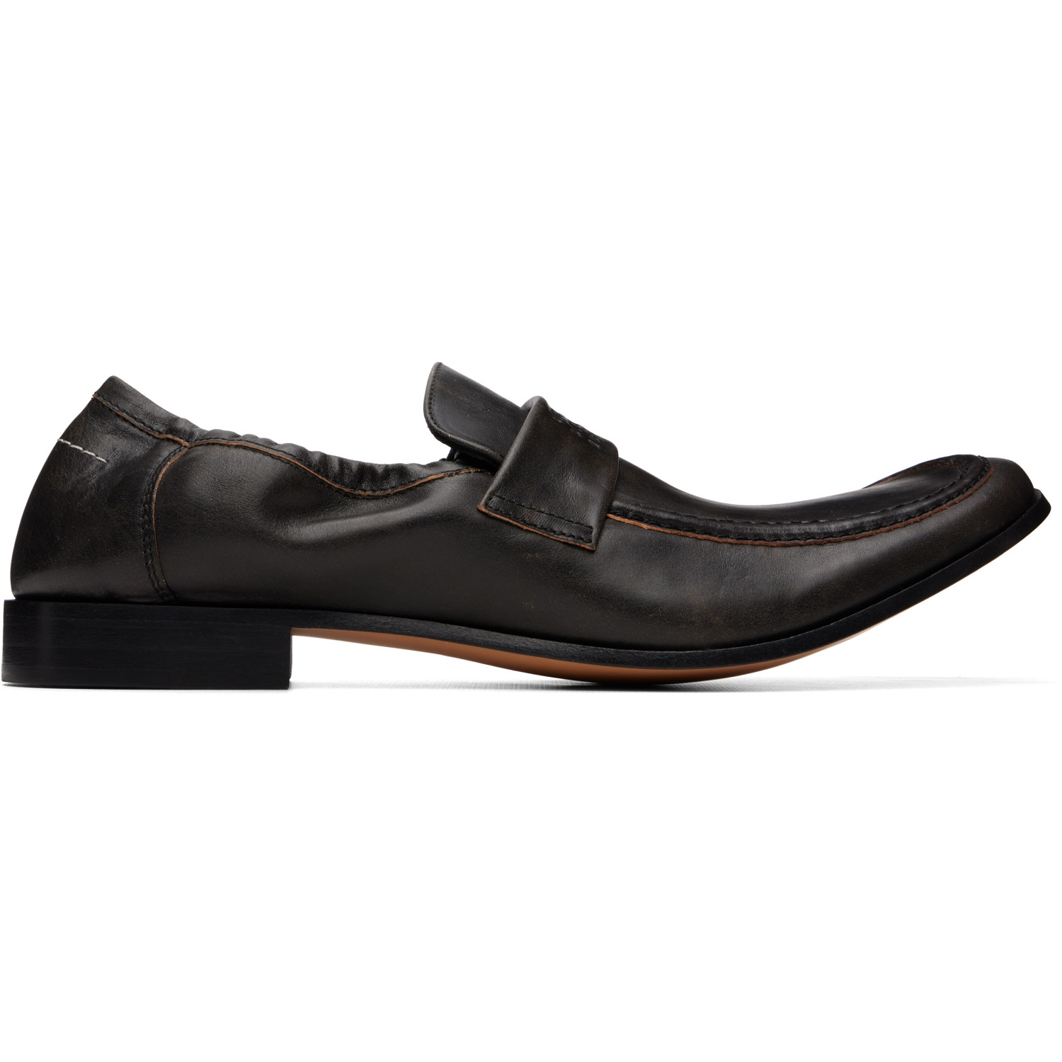 MM6 Maison Margiela Brown Swing-Toe Loafers