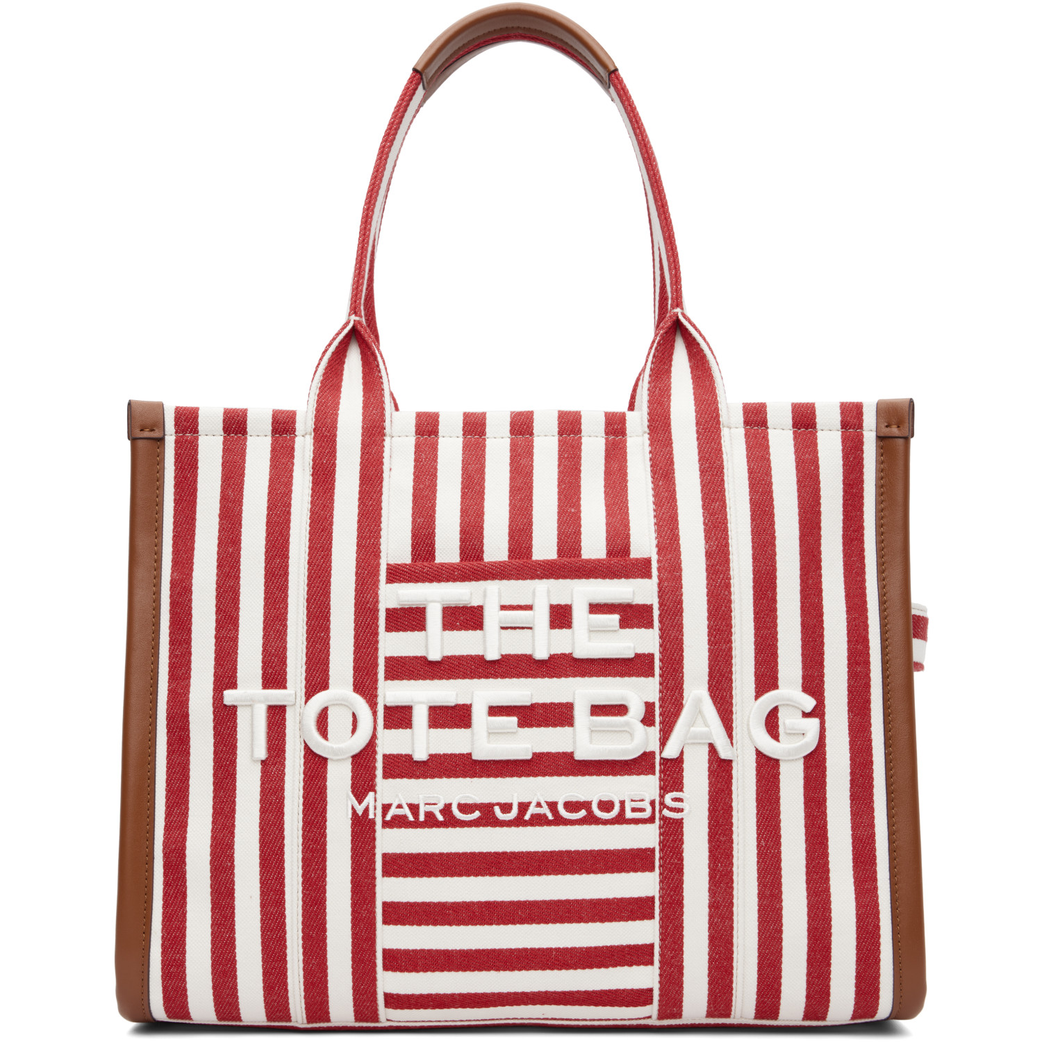 Marc Jacobs Red & White 'The Stripe Canvas Large' Tote