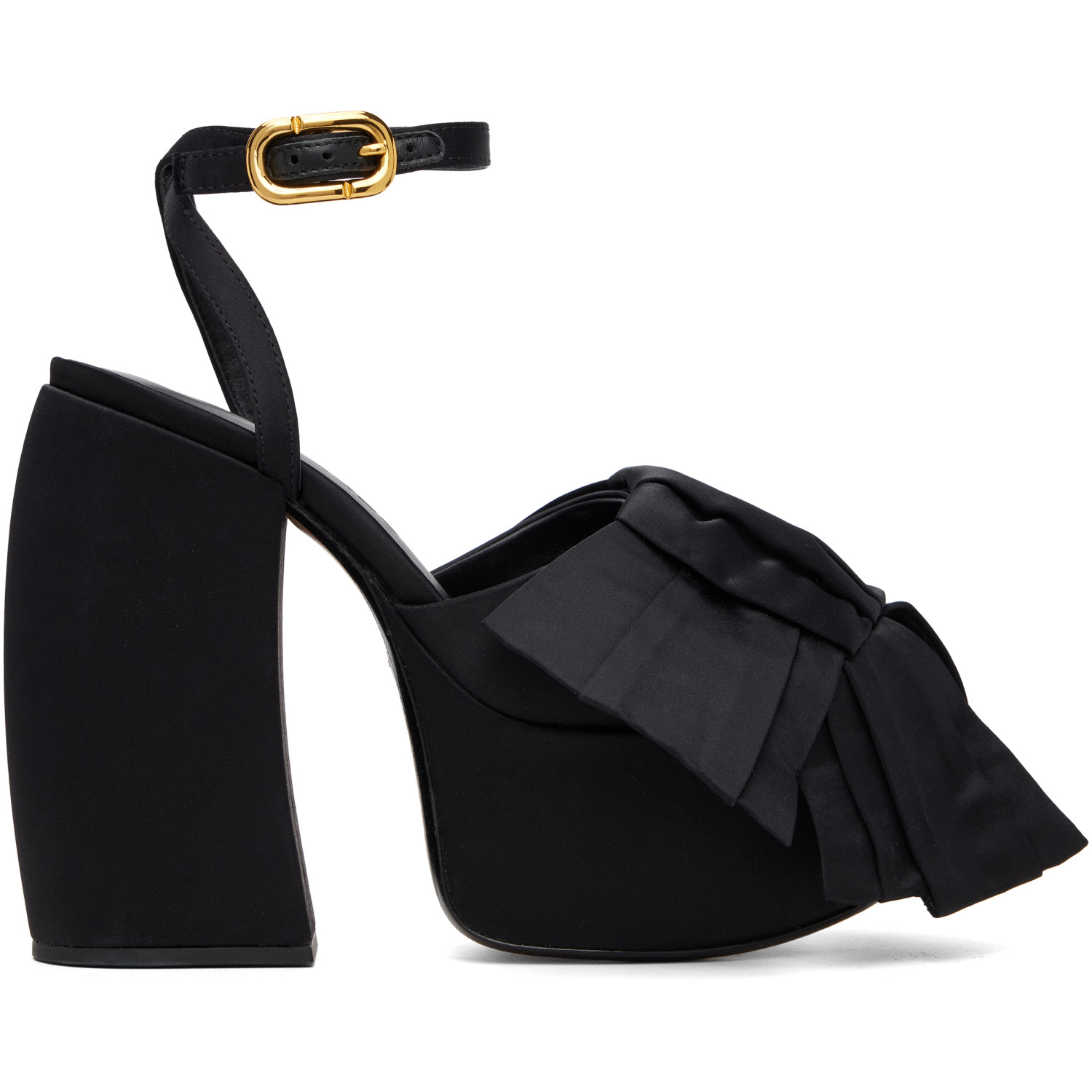 Marc Jacobs Black 'The Bow' Platform Heeled Sandals