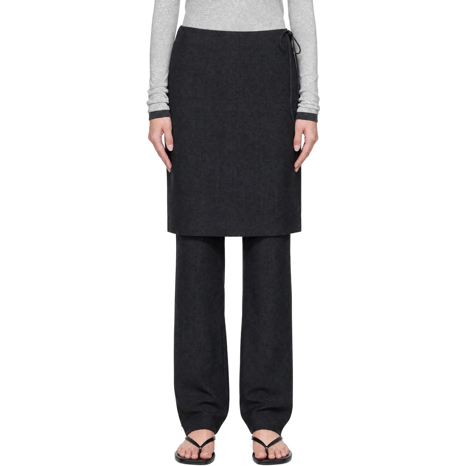 St. Agni Gray Wool Skirt Trousers