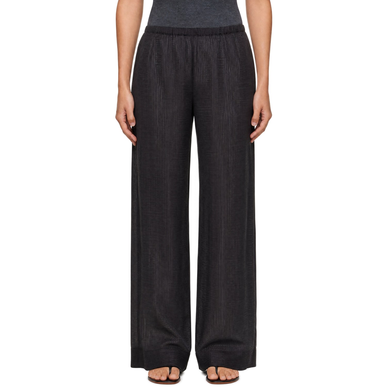 St. Agni Gray Woven Check Relaxed Trousers