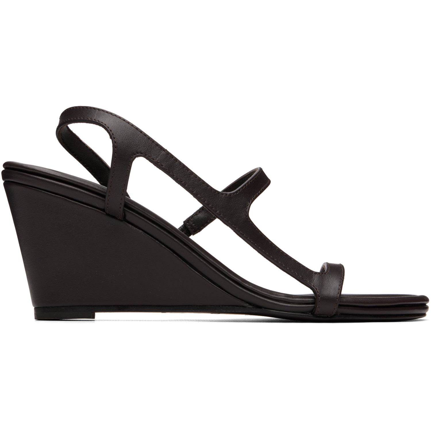St. Agni Brown High Wedge Heeled Sandals