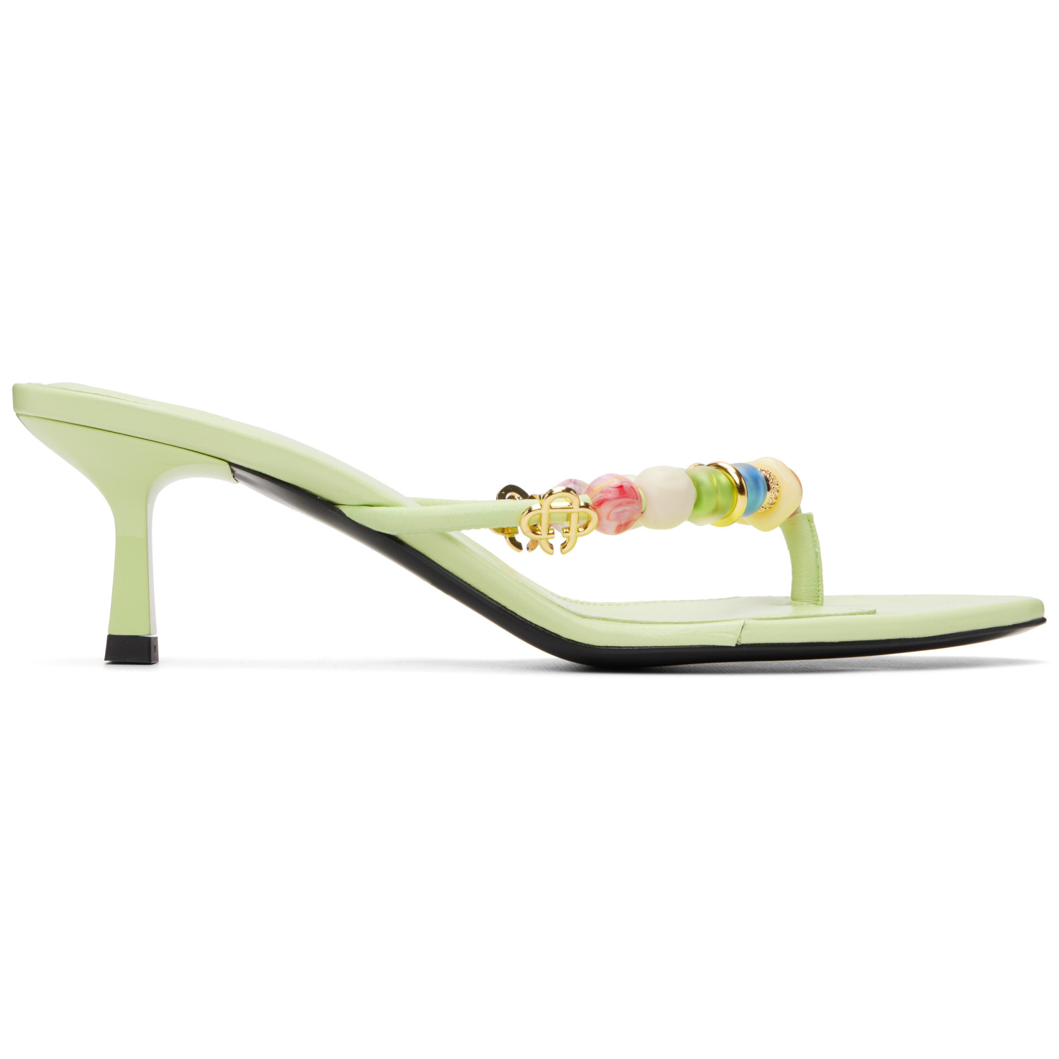 Casablanca Green Beaded Heeled Sandals