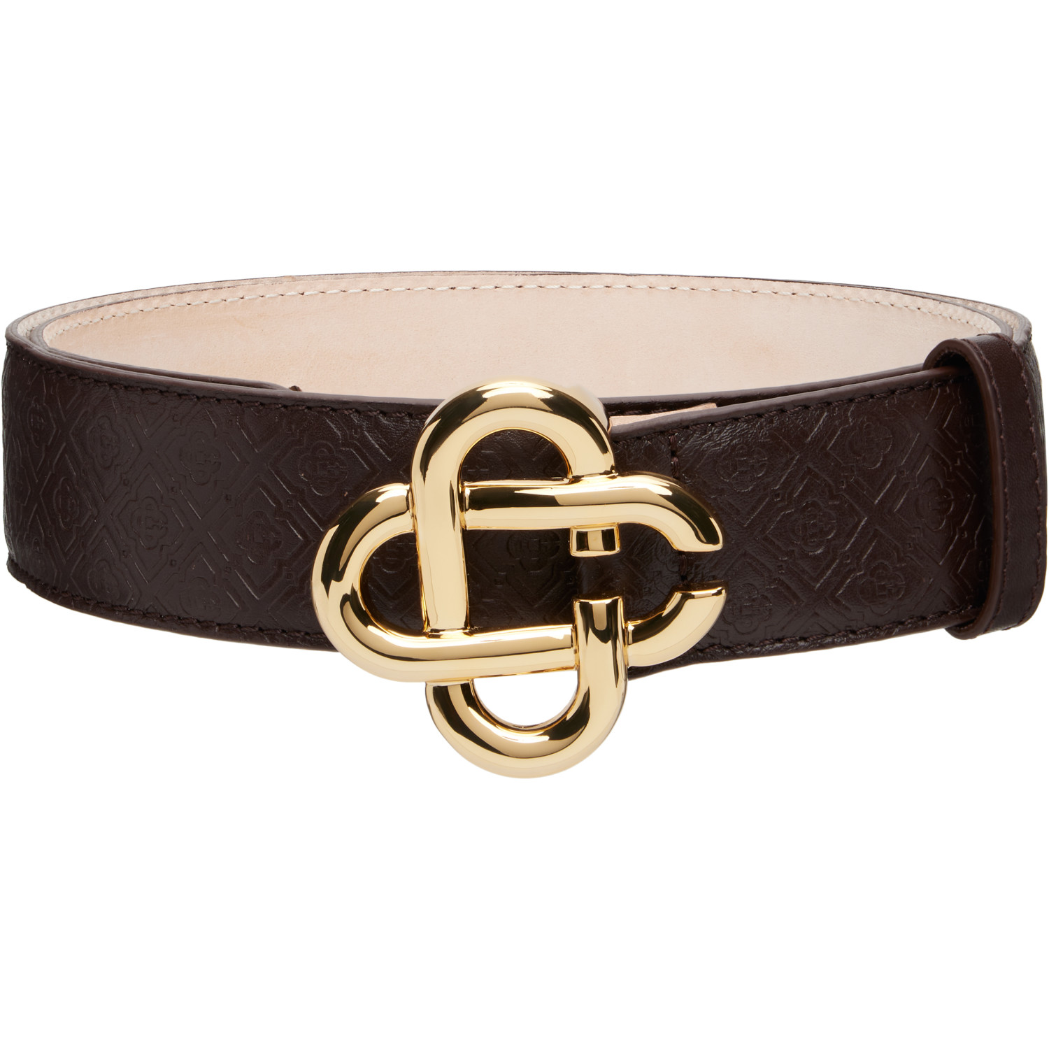Casablanca Brown Leather Monogram CC Belt