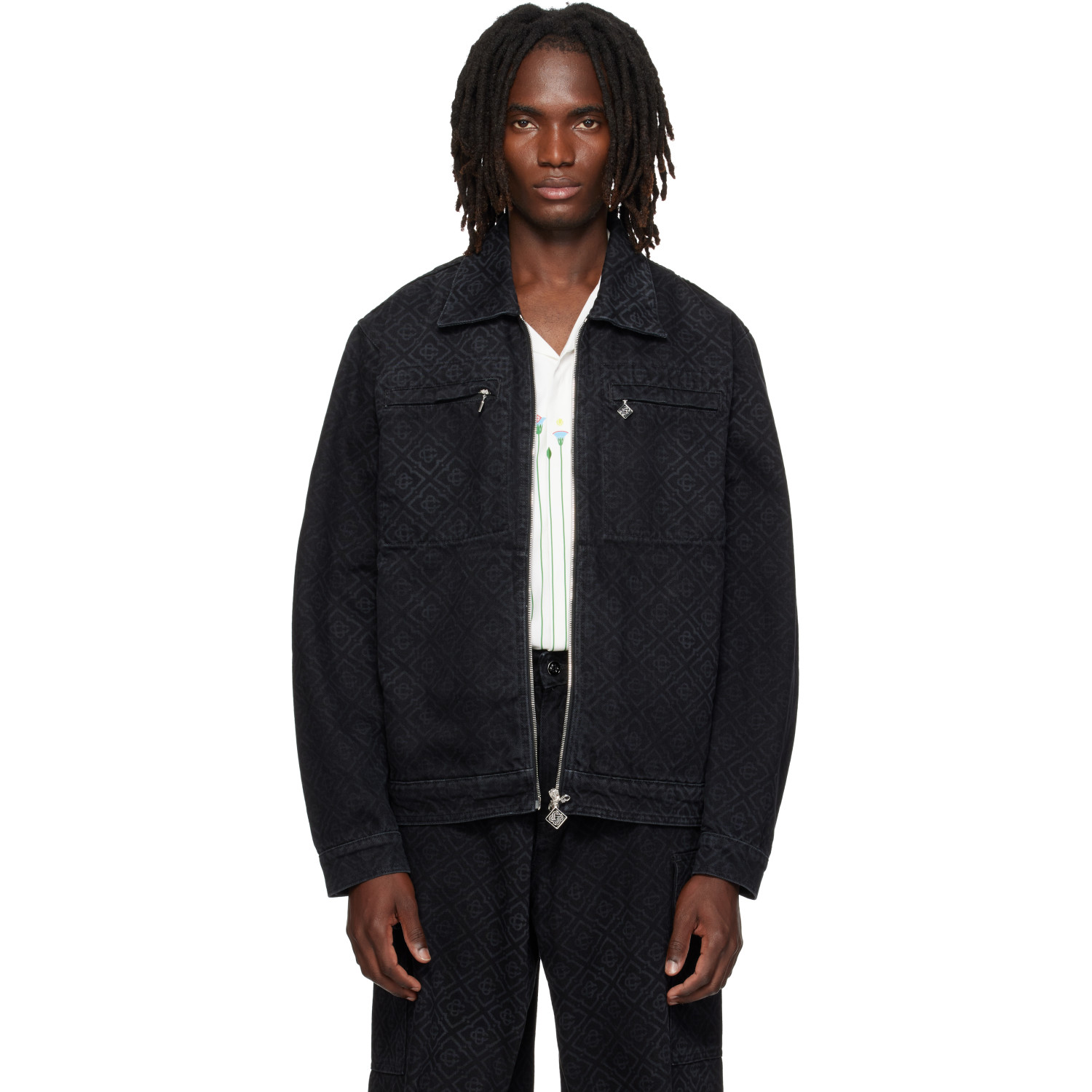 Casablanca Black Monogram Denim Jacket
