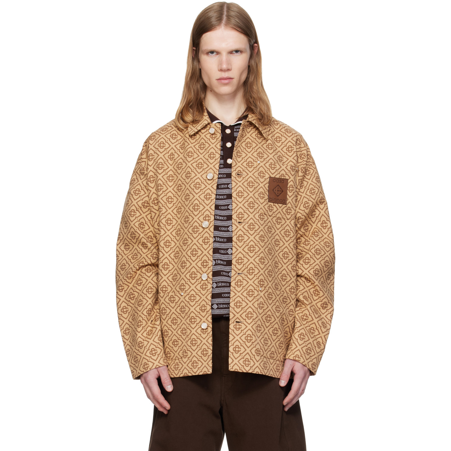 Casablanca Beige Monogram Workwear Jacket