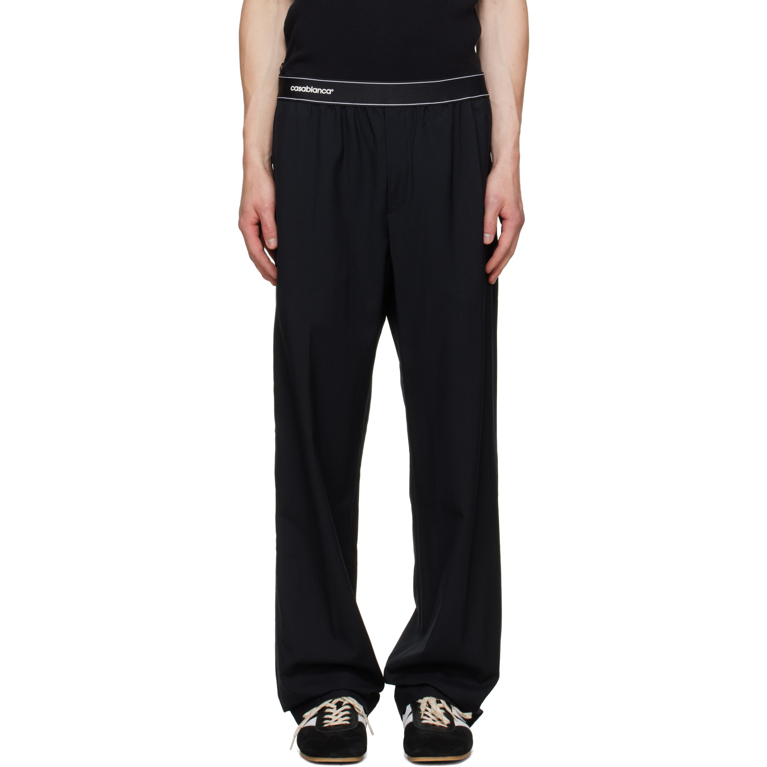 Casablanca Black Wool Sports Trousers