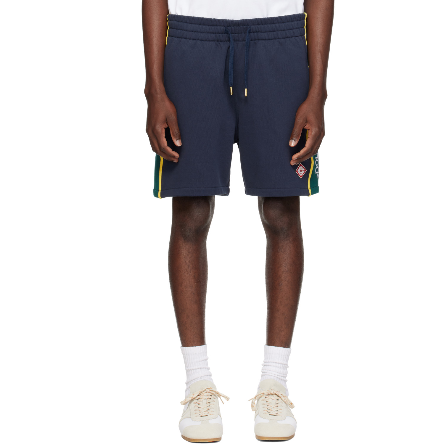 Casablanca Navy Panelled Sweat Shorts