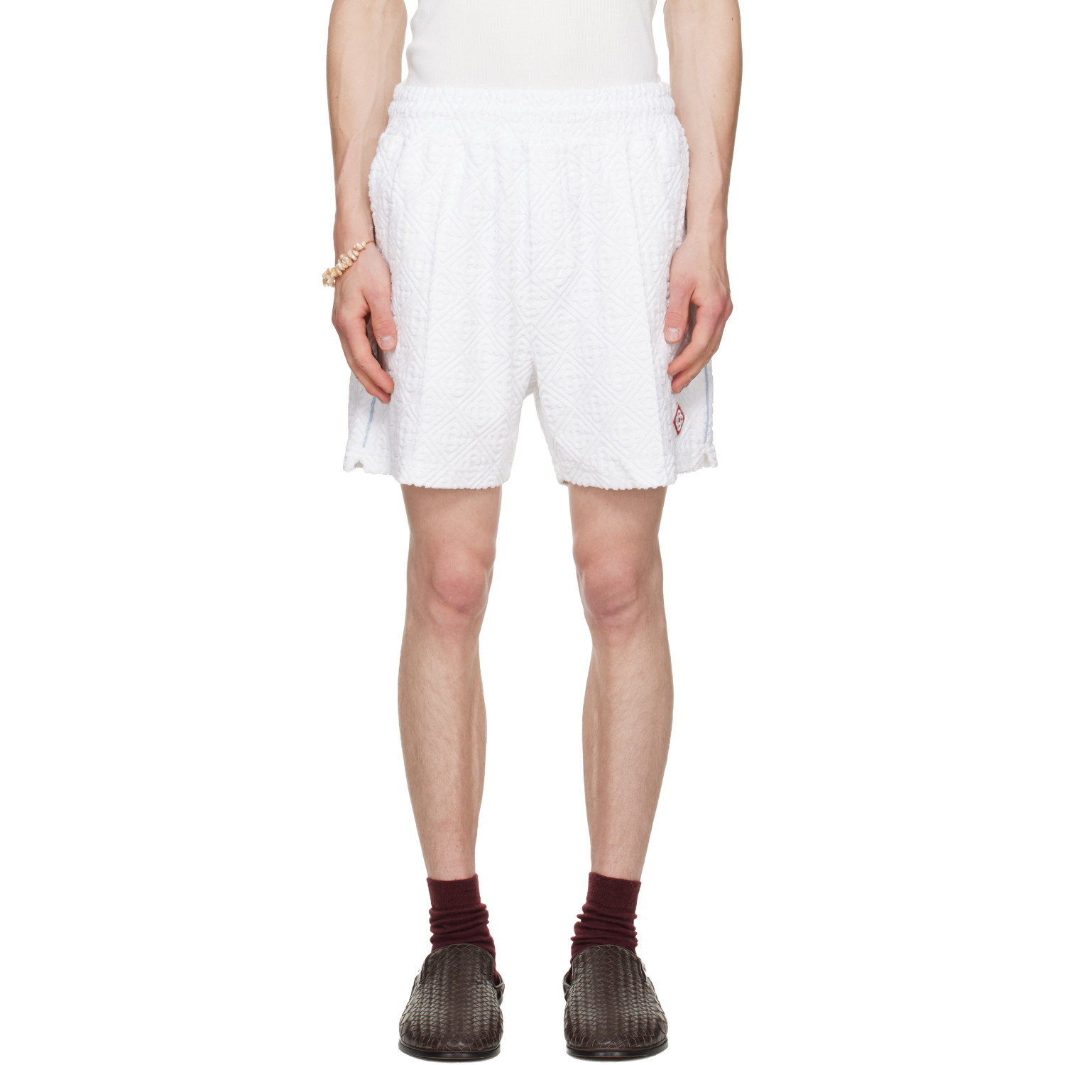Casablanca White Towelling Shorts