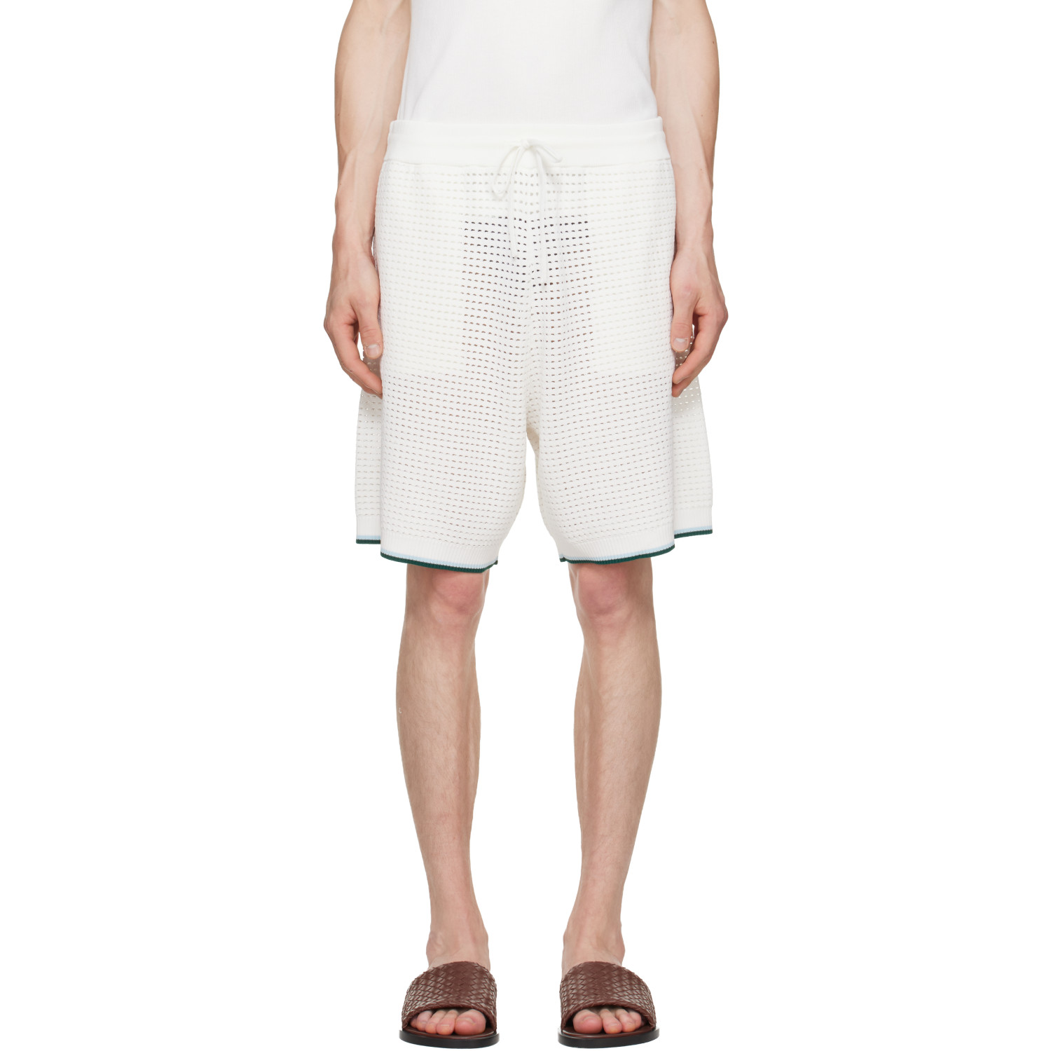 Casablanca Off-White Palm Tree Emblem Crochet Shorts