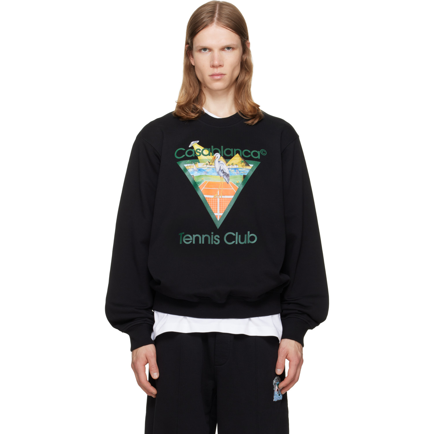 Casablanca Black Tennis Club Icon Pyramid Abduction Sweatshirt