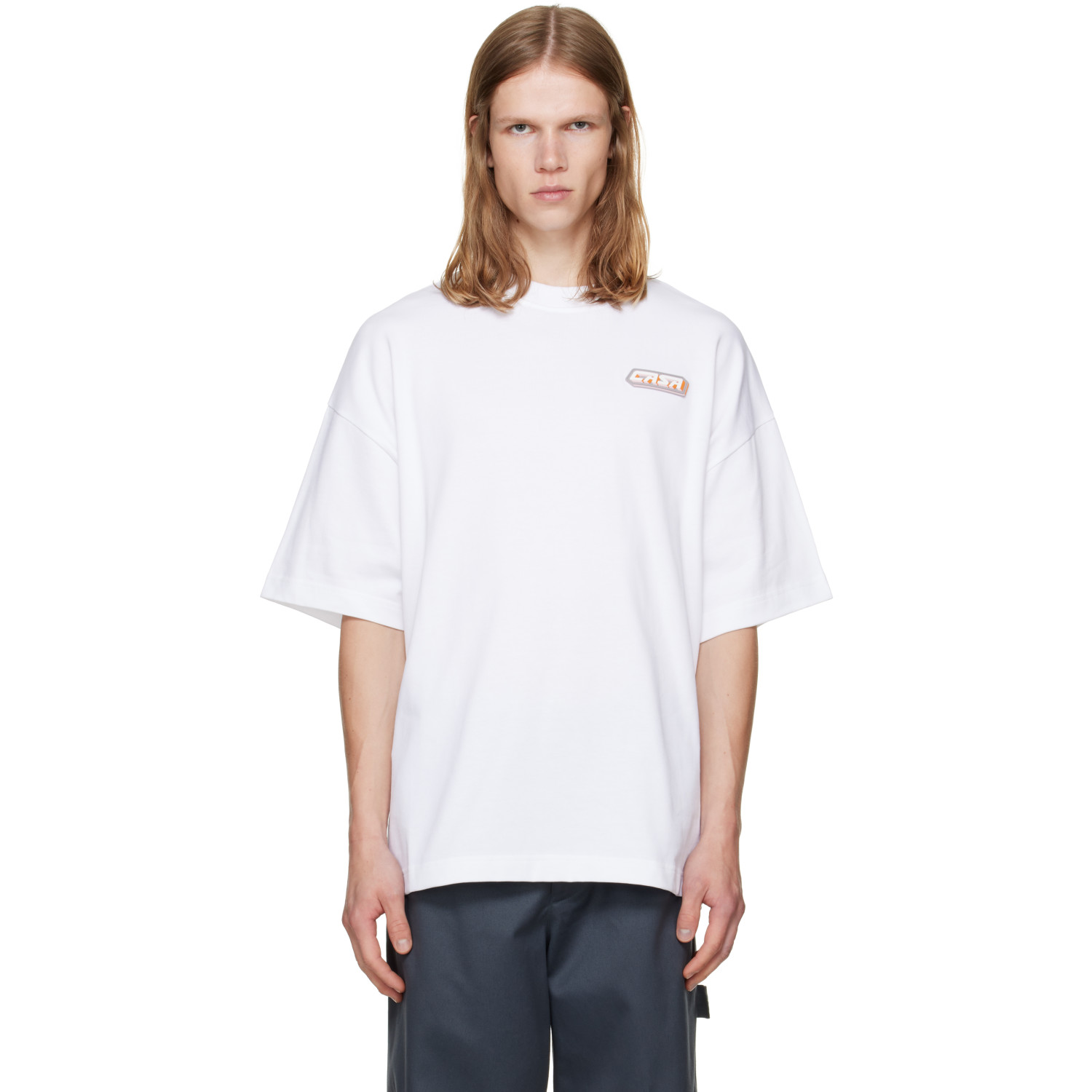 Casablanca White Casa Racing Oversized Short Sleeve T‑shirt