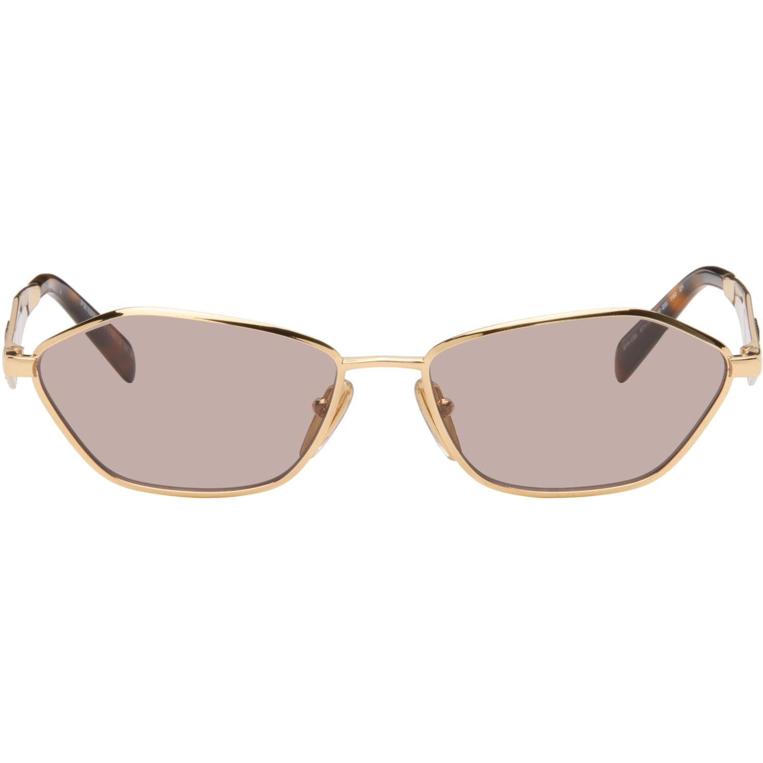 Prada Eyewear Gold Cat-Eye Sunglasses